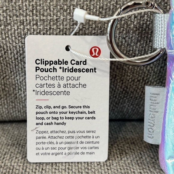 NWT Lululemon Clippable Card Pouch In Iridescent/Silver - Picture 5 of 6